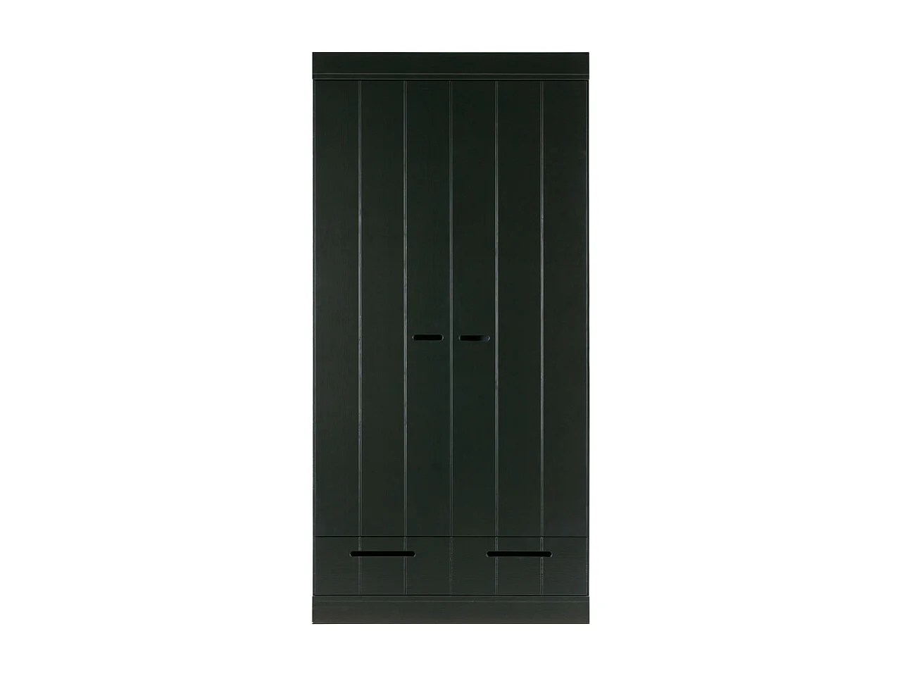 Connect - Armoire en pin 2 portes 2 tiroirs - Noir