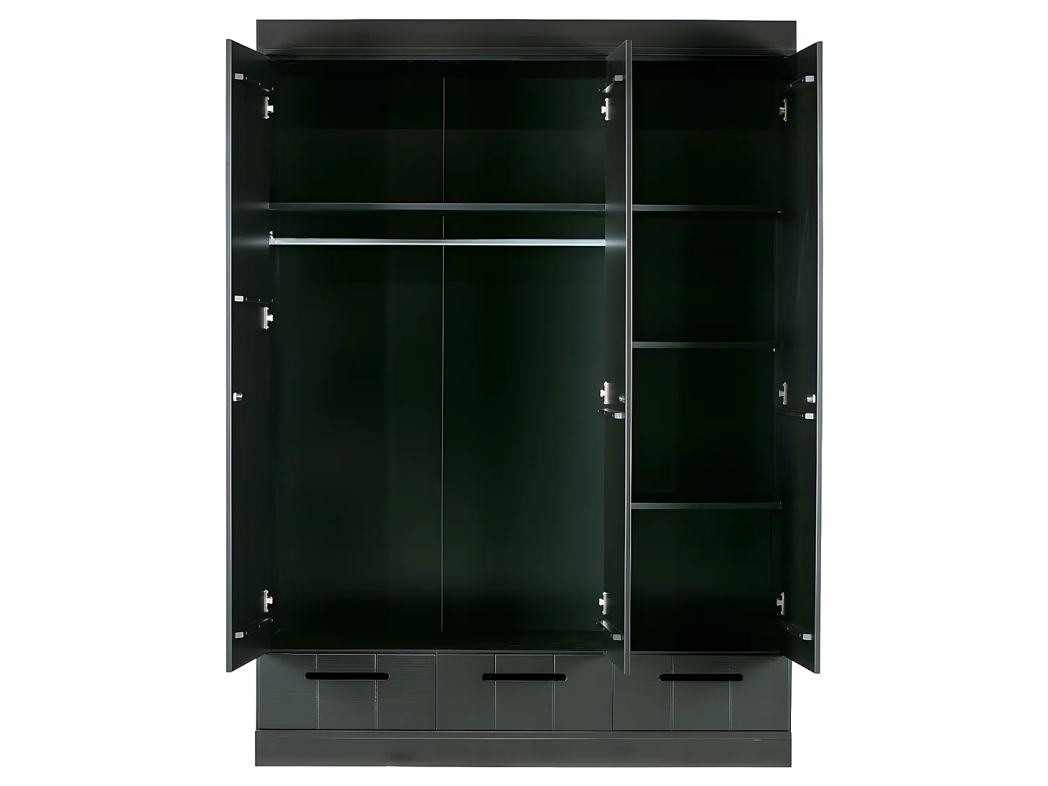 Connect - Armoire vestiaire 3 portes / 3 tiroirs - Noir