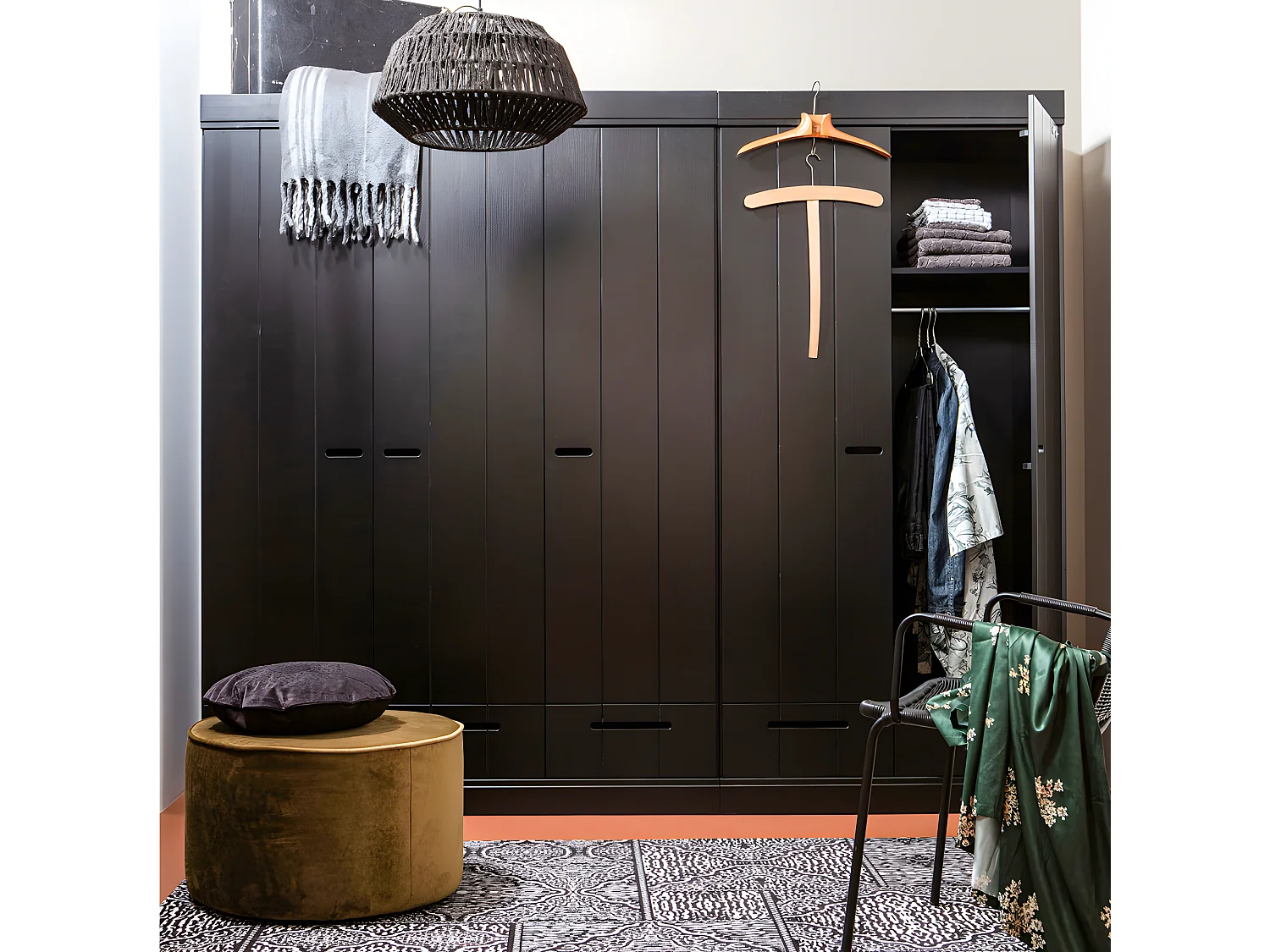 Connect - Armoire vestiaire 3 portes / 3 tiroirs - Noir