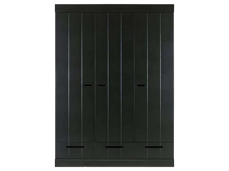 Connect - Armoire vestiaire 3 portes / 3 tiroirs - Noir