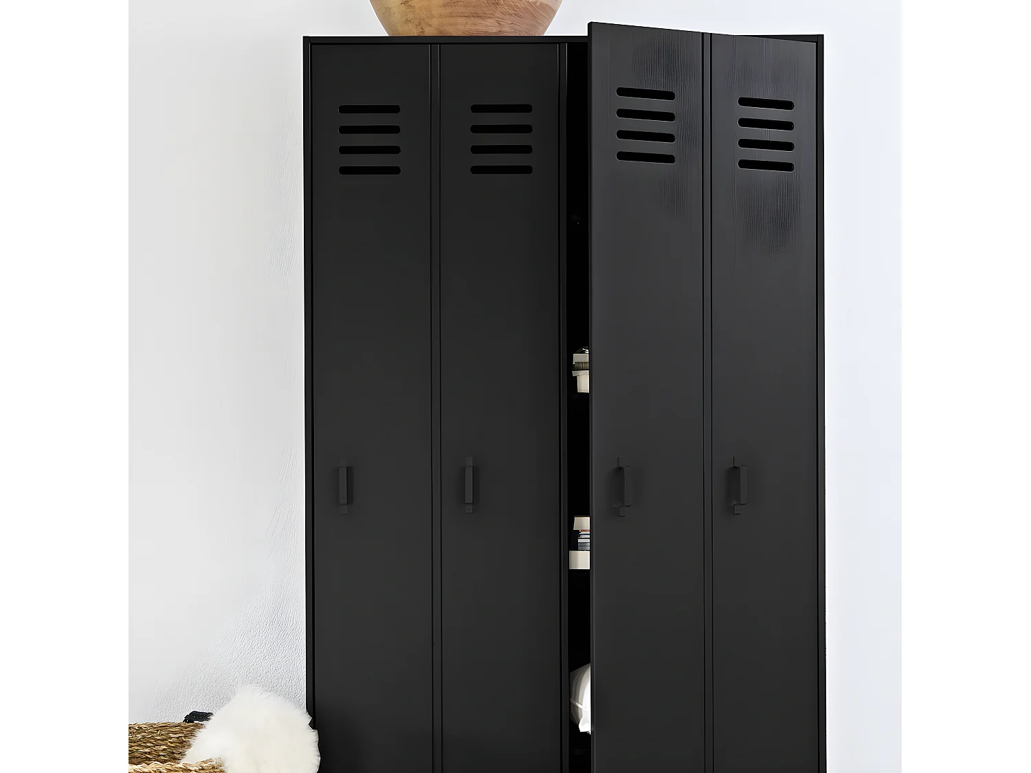 Stijn - Armoire vestiaire 2 portes - Noir