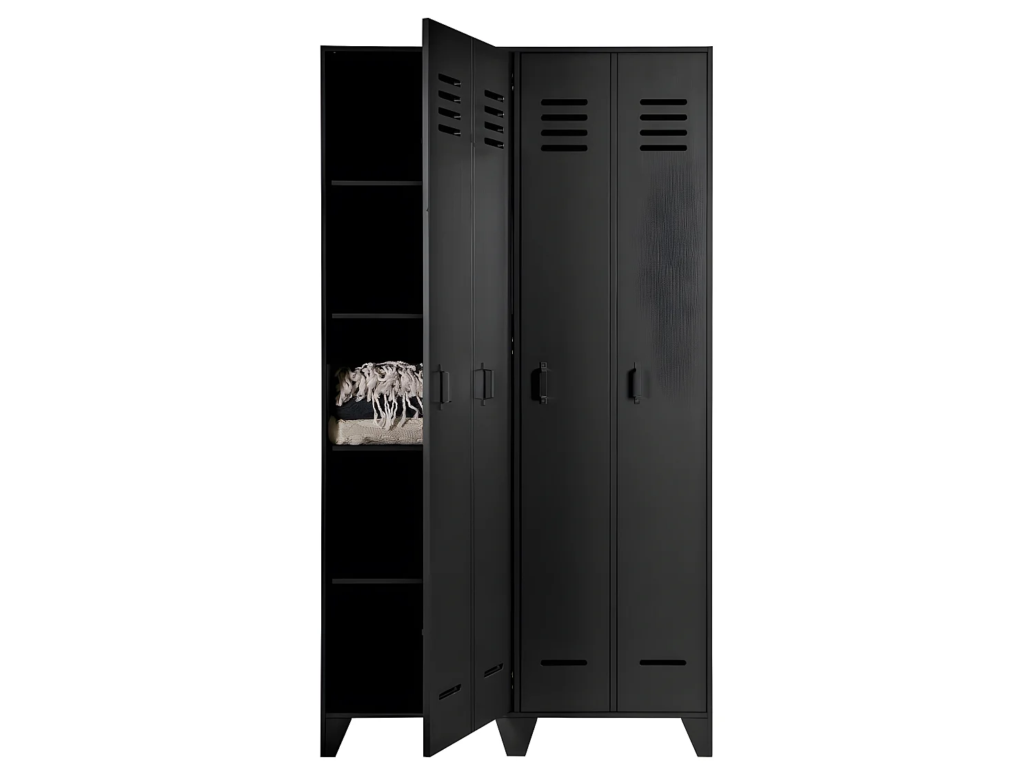 Stijn - Armoire vestiaire 2 portes - Noir