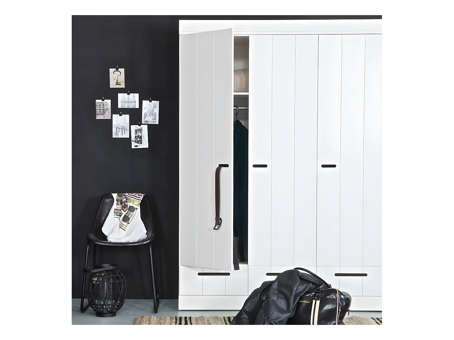 Connect - Armoire vestiaire 3 portes / 3 tiroirs - Blanc