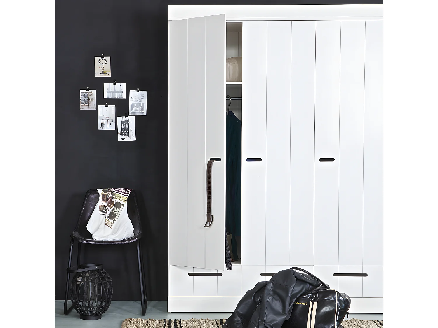 Connect - Armoire vestiaire 3 portes / 3 tiroirs - Blanc