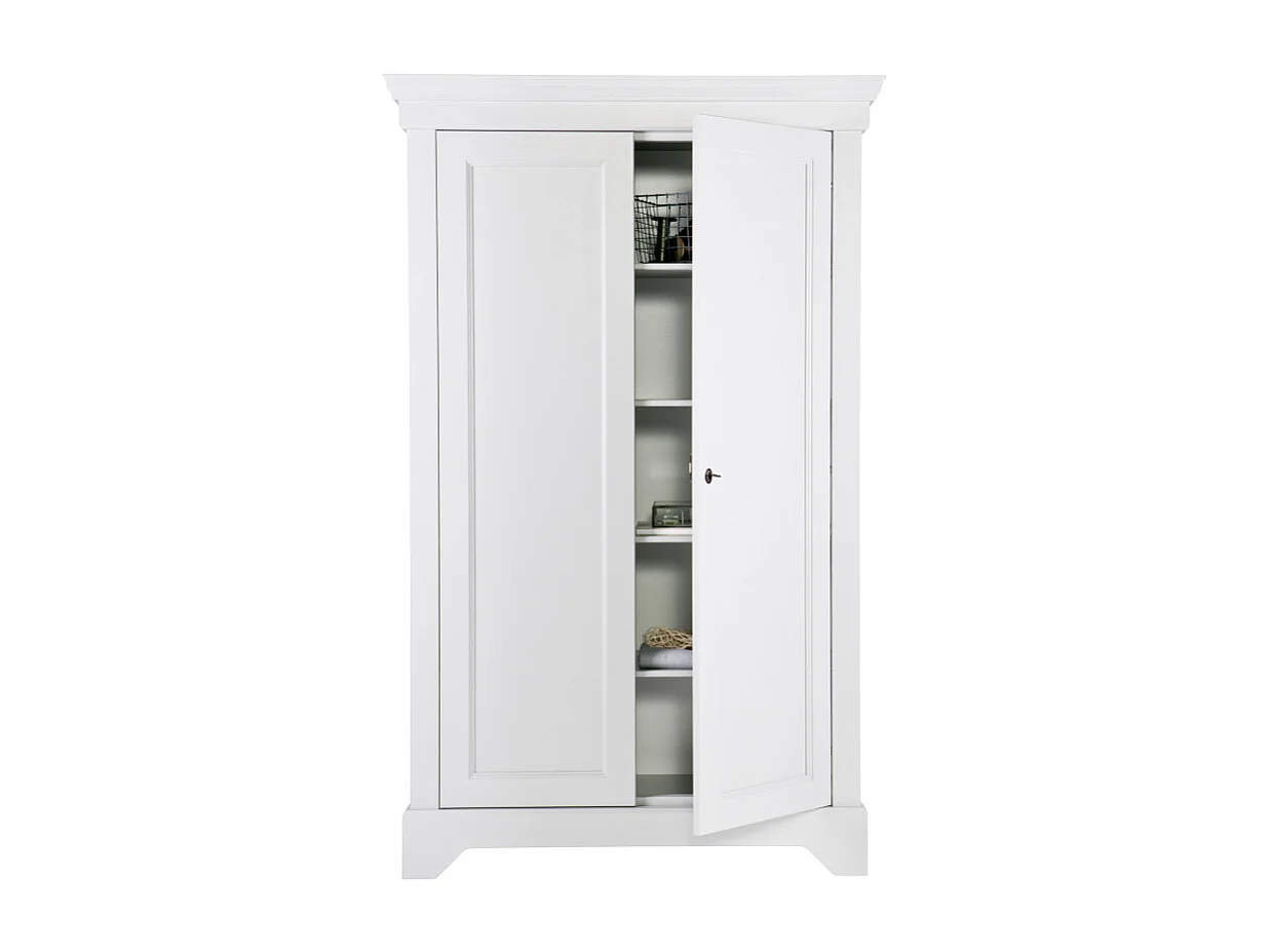 Isabel - Armoire classique pin massif - Blanc