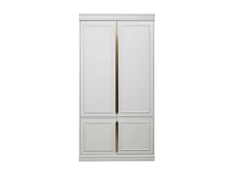 Organize - Armoire 4 portes en bois H215cm - Gris nuage