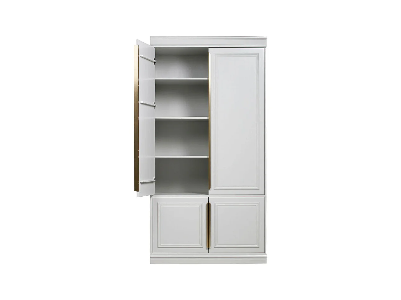 Organize - Armoire 4 portes en bois H215cm - Gris nuage
