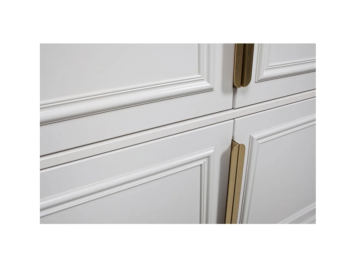 Organize - Armoire 4 portes en bois H215cm - Gris nuage