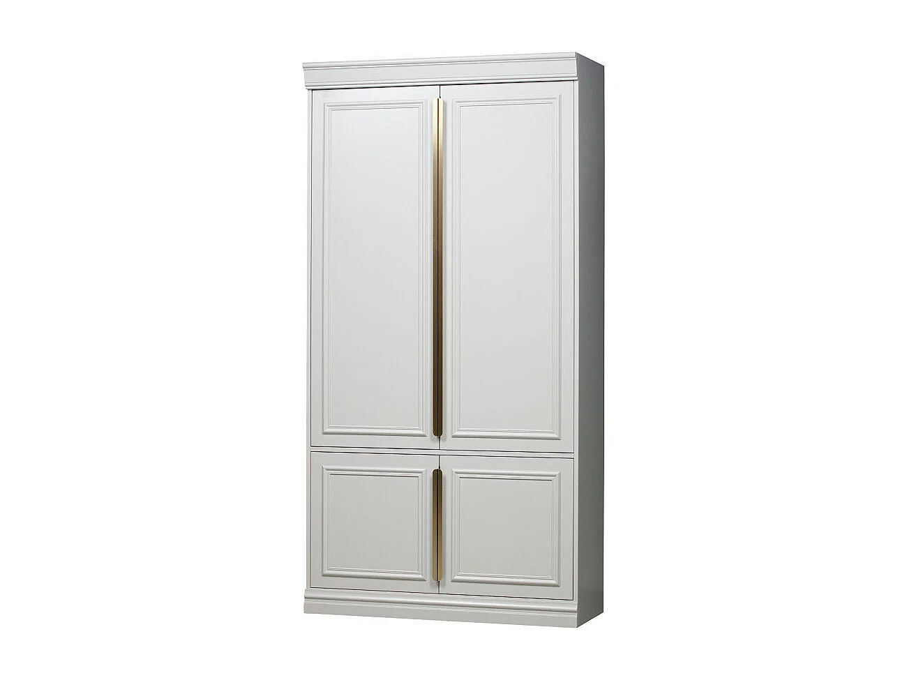 Organize - Armoire 4 portes en bois H215cm - Gris nuage