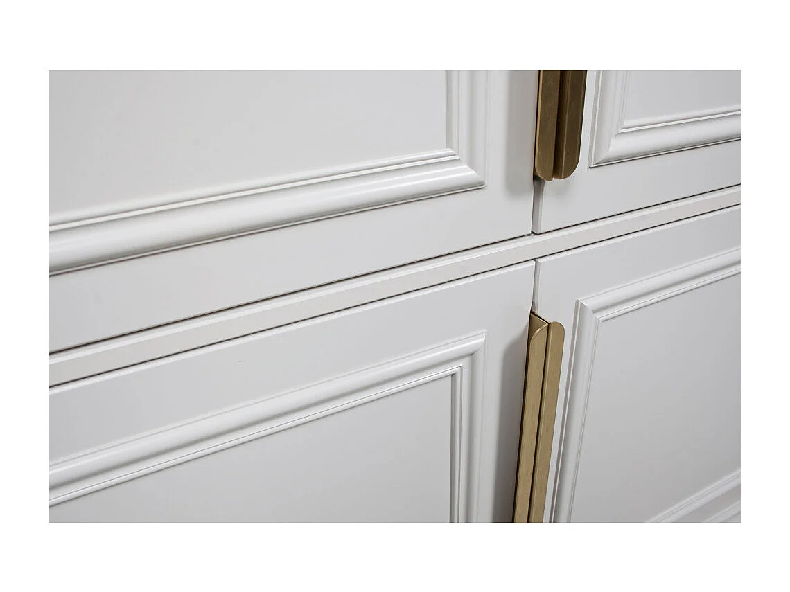 Organize - Armoire 4 portes en bois H215cm - Gris nuage