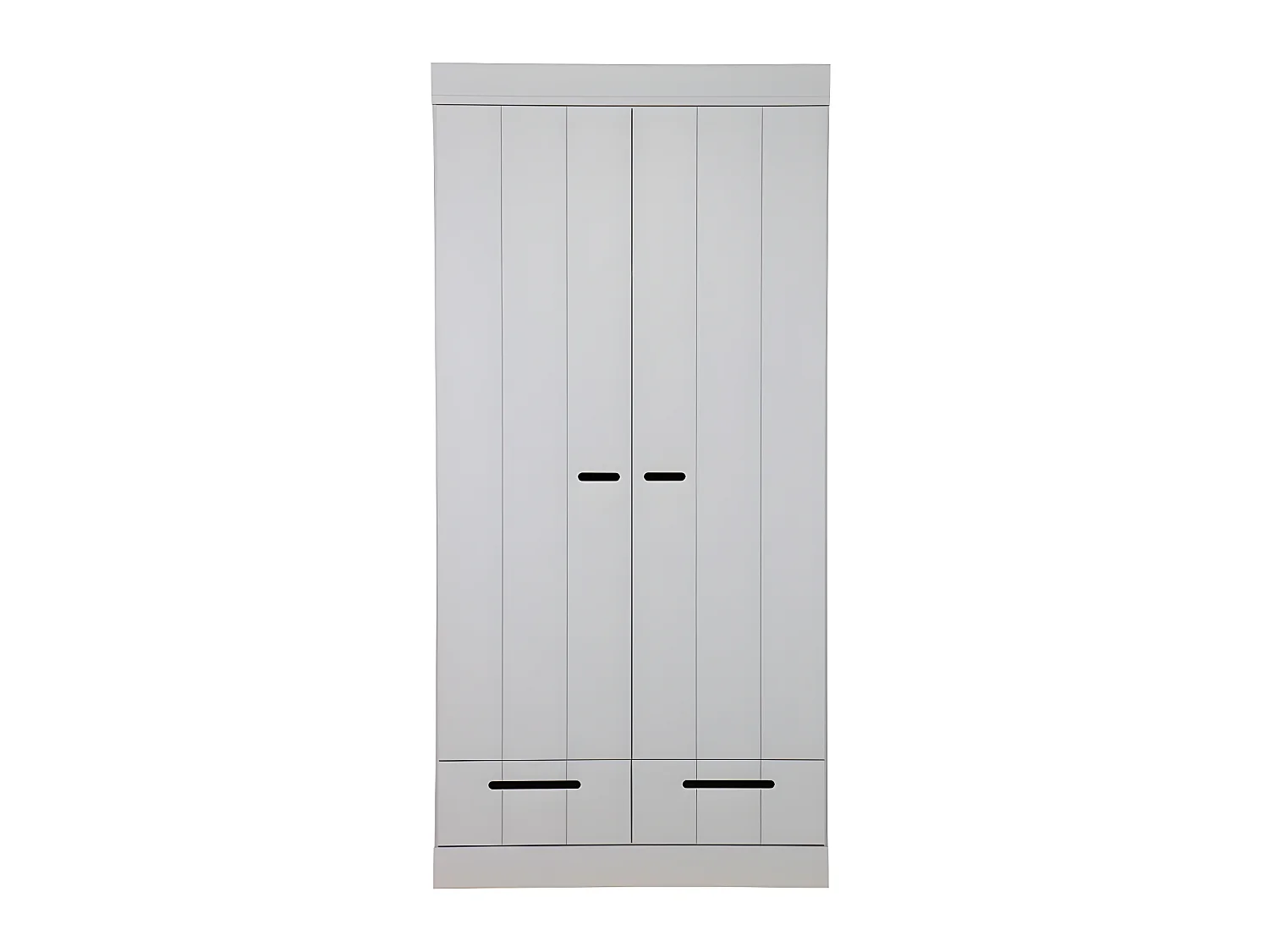 Connect - Armoire en pin 2 portes 2 tiroirs - Gris béton