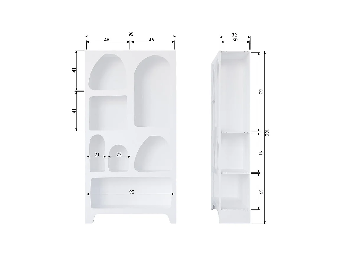 CAZ - Bibliothèque en contreplaqué avec niches