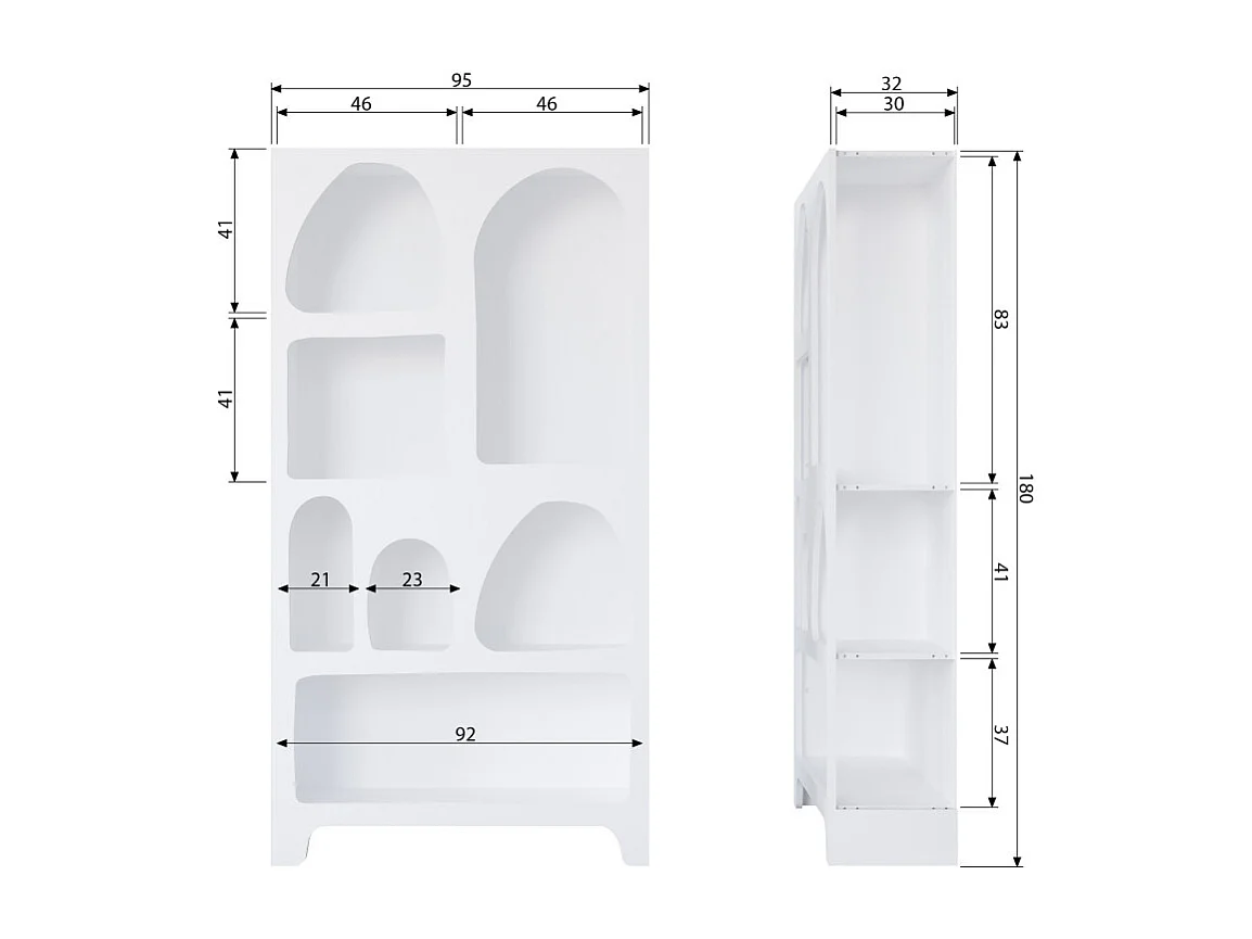 CAZ - Bibliothèque en contreplaqué avec niches