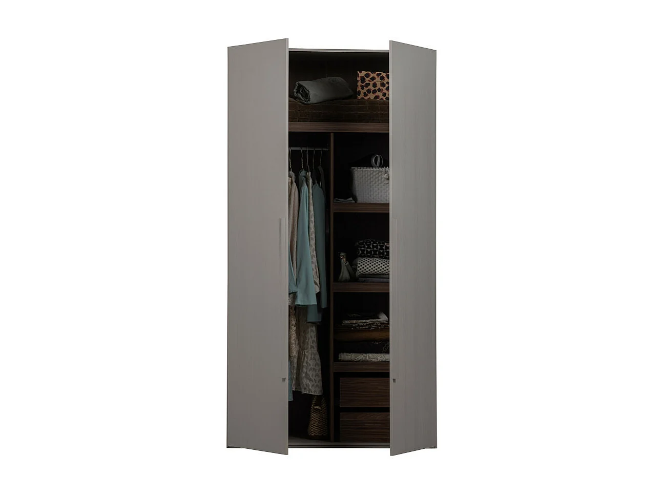 Rens - Armoire en bois H210cm - Gris clair