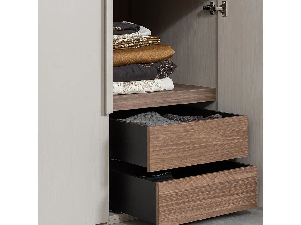 Rens - Armoire en bois H210cm - Gris clair