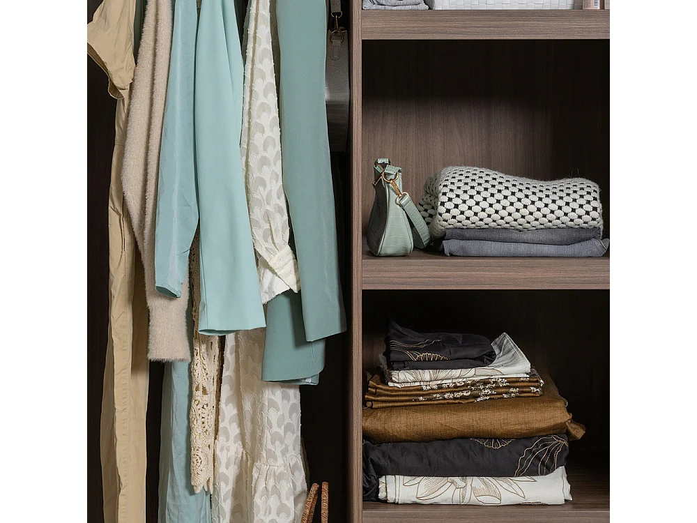 Rens - Armoire en bois H210cm - Gris clair