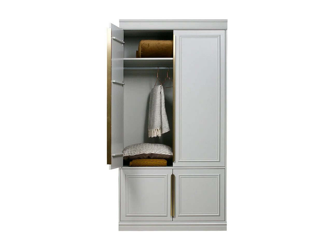 Organize - Armoire 2 portes en bois H215cm - Gris nuage