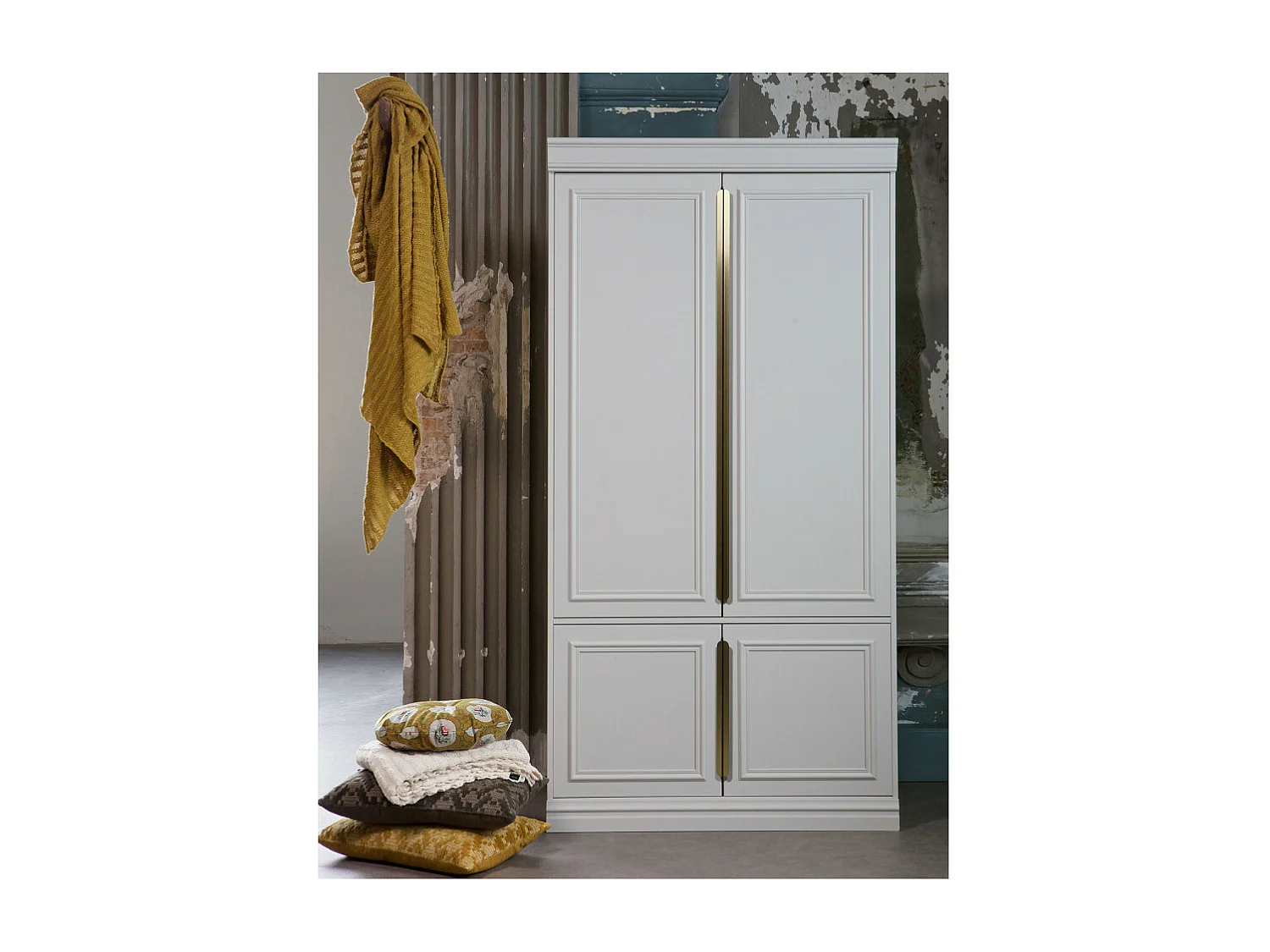 Organize - Armoire 2 portes en bois H215cm - Gris nuage