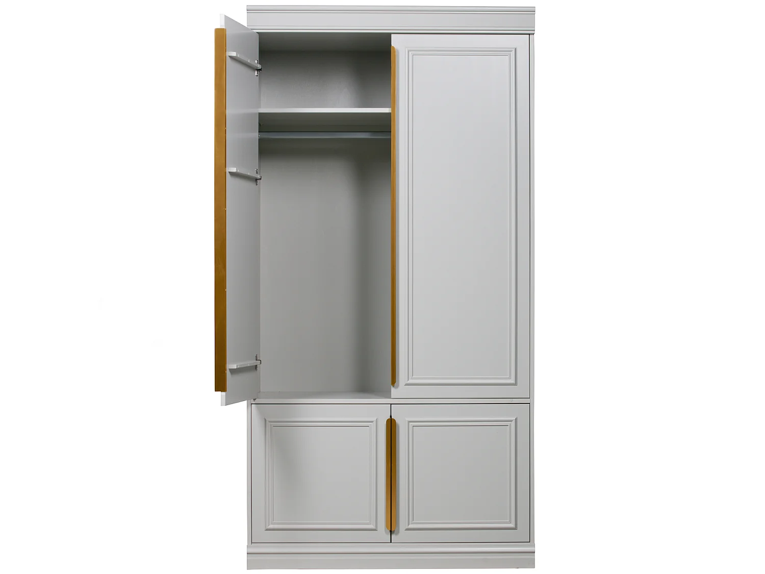 Organize - Armoire 2 portes en bois H215cm - Gris nuage