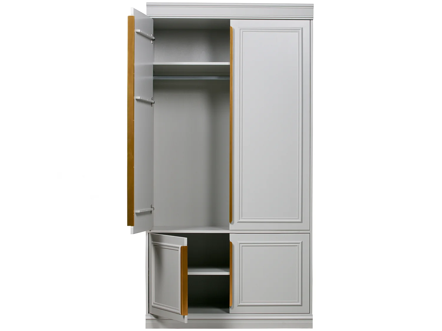 Organize - Armoire 2 portes en bois H215cm - Gris nuage