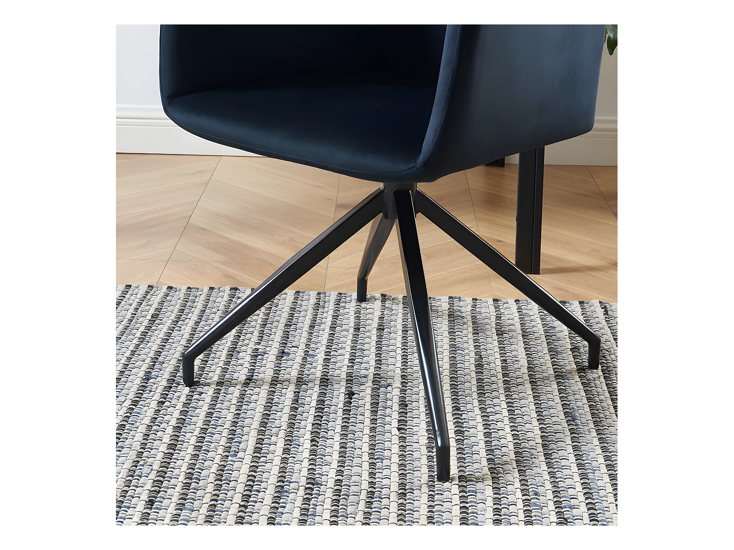 Nate - Chaise de bureau en velours - Noir