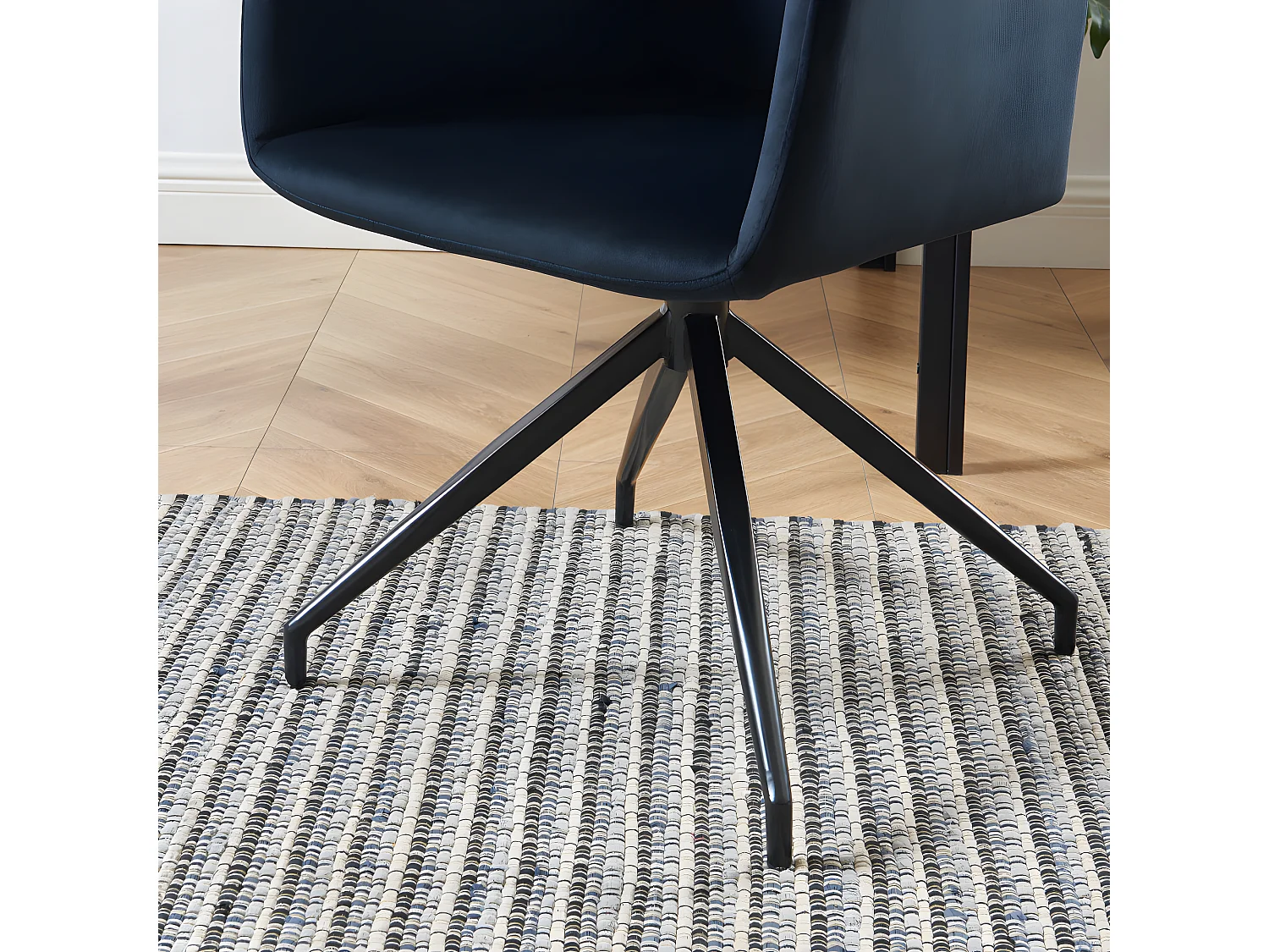 Nate - Chaise de bureau en velours - Noir