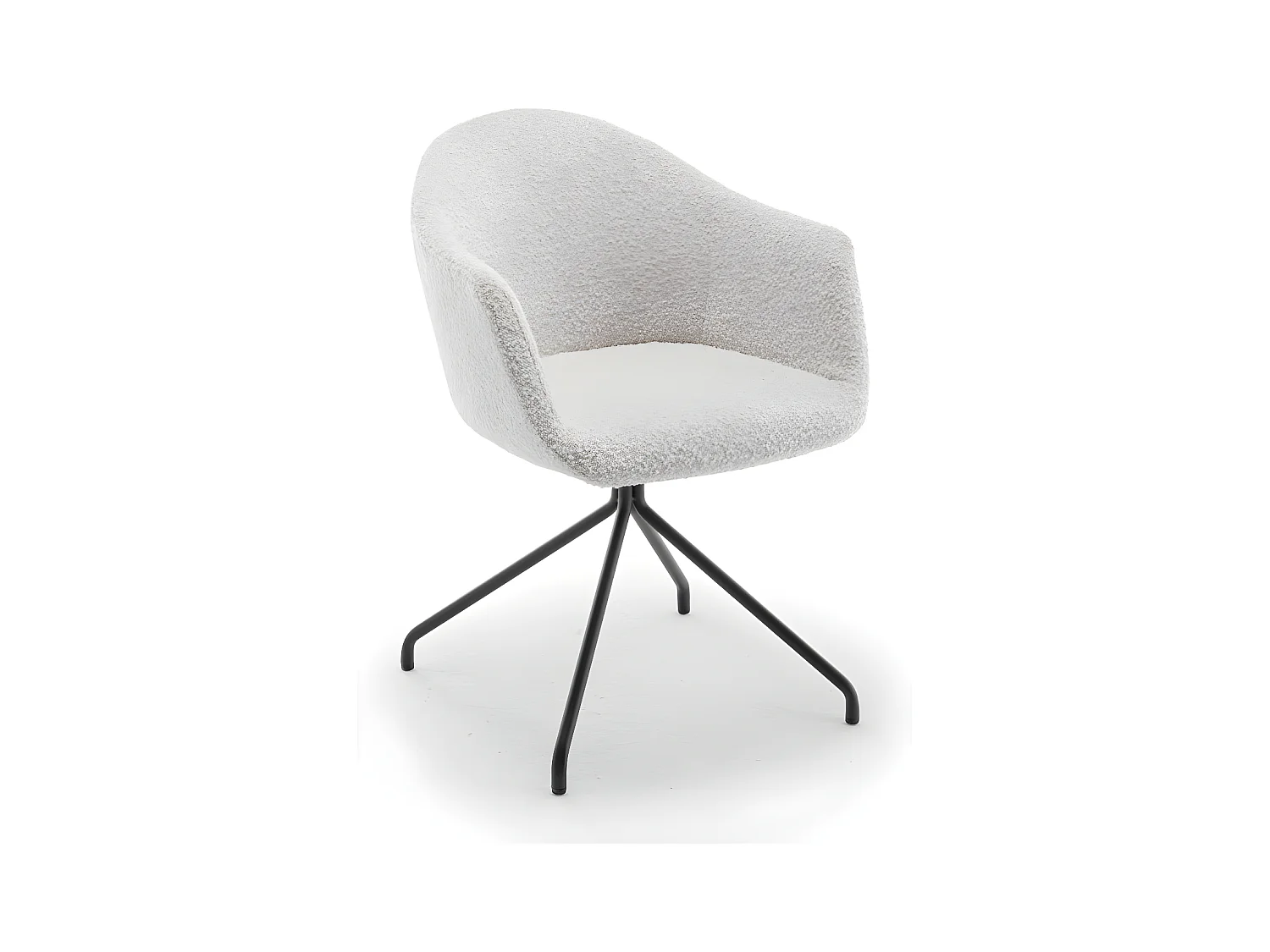 Kooij - Chaise de bureau en tissu bouclette et métal - Écru