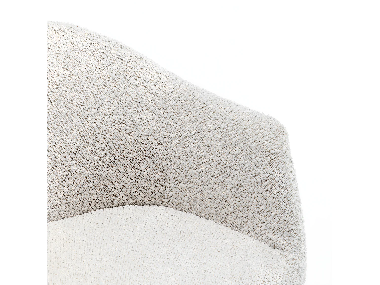 Kooij - Chaise de bureau en tissu bouclette et métal - Écru