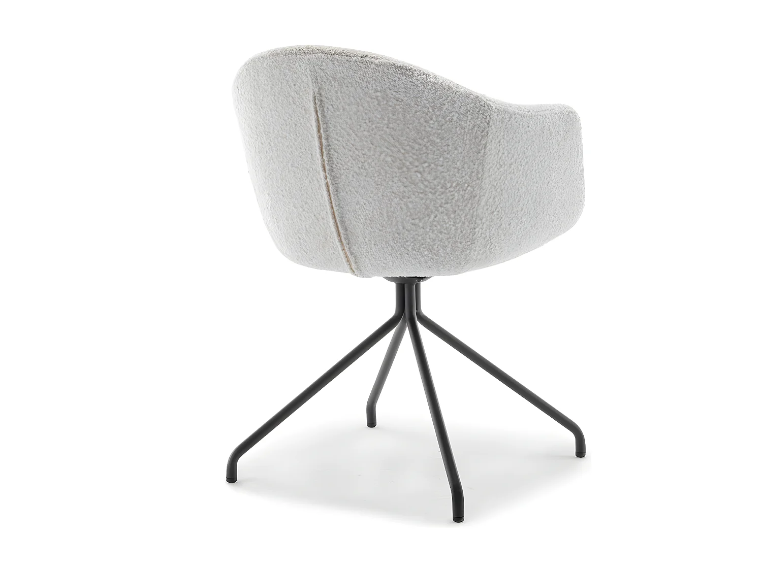 Kooij - Chaise de bureau en tissu bouclette et métal - Écru