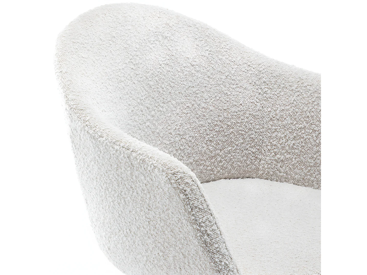 Kooij - Chaise de bureau en tissu bouclette et métal - Écru