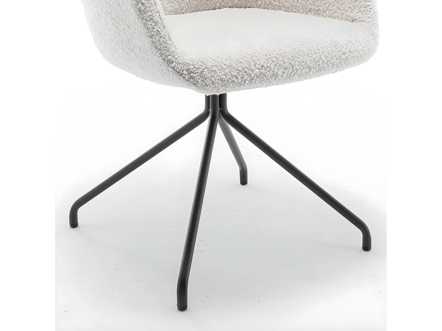 Kooij - Chaise de bureau en tissu bouclette et métal - Écru