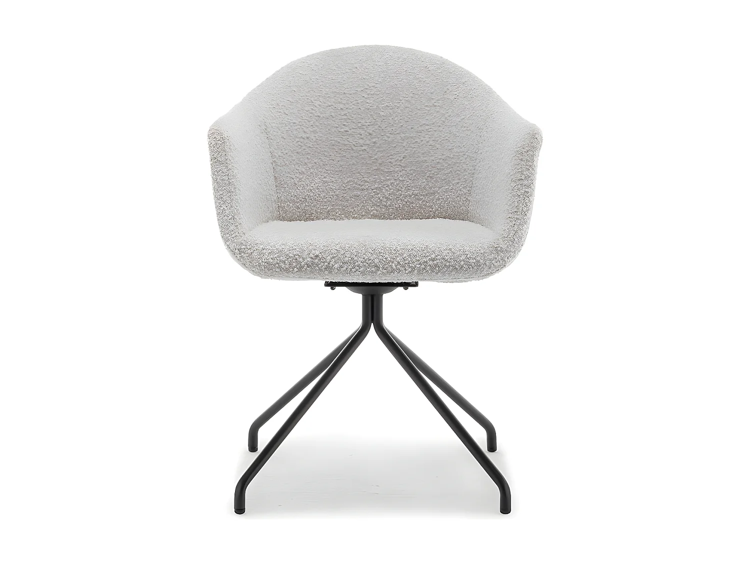 Kooij - Chaise de bureau en tissu bouclette et métal - Écru