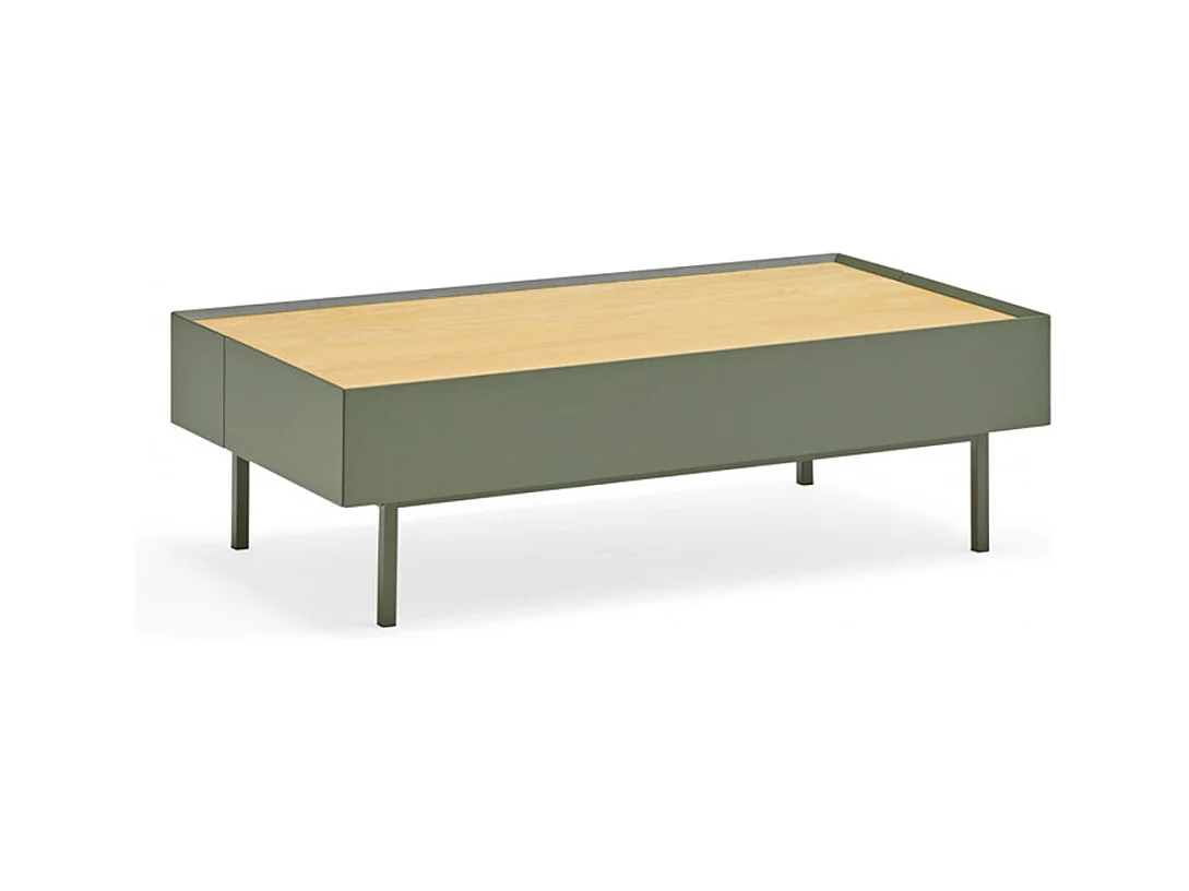 Arista - Table basse en bois 110x60cm - Couleur - Vert amande