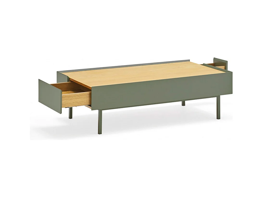 Arista - Table basse en bois 110x60cm - Couleur - Vert amande