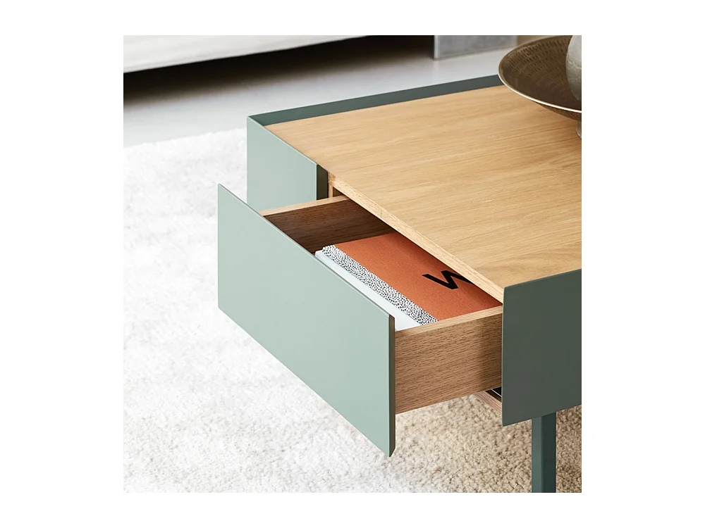 Arista - Table basse en bois 110x60cm - Couleur - Vert amande