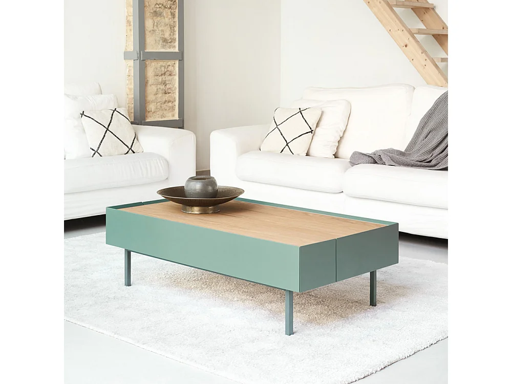 Tavolino basso verde 110x60 cm