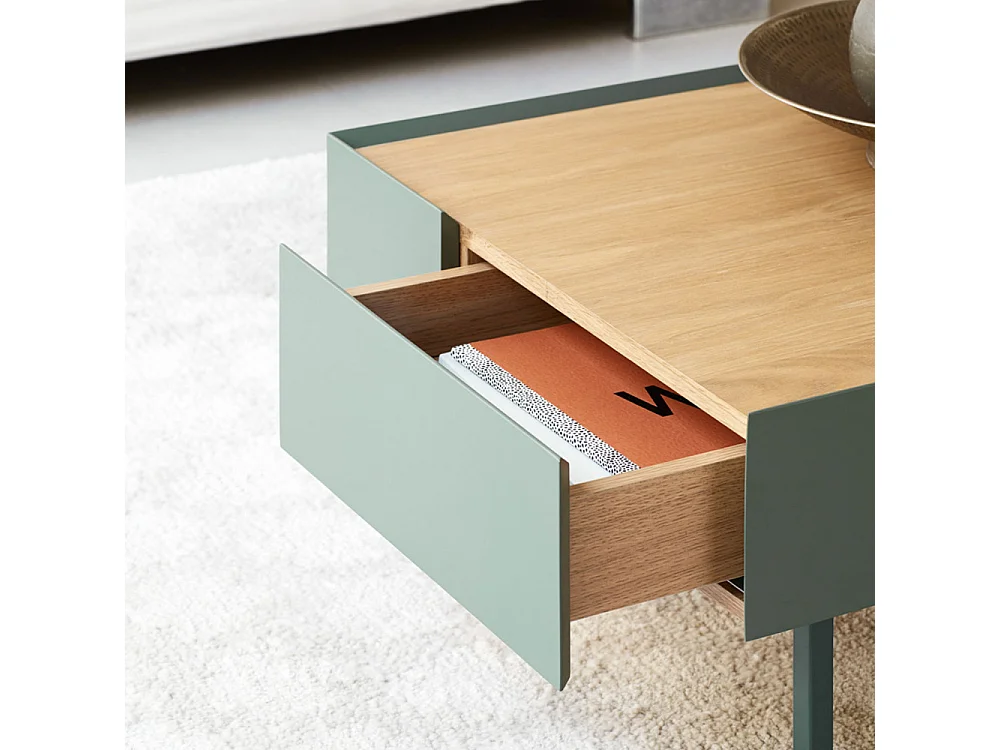 Tavolino basso verde 110x60 cm