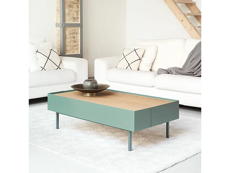 Lage groene tafel 110x60 cm