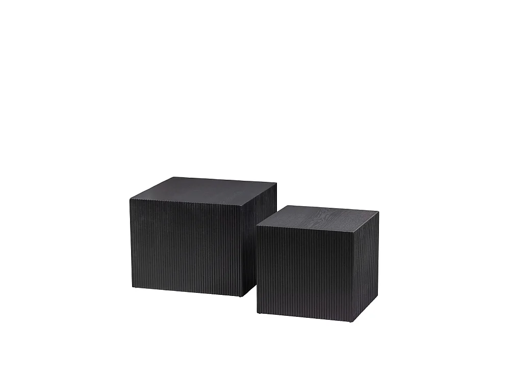 Sanne - 2 tables basses carrées en bois - Noir