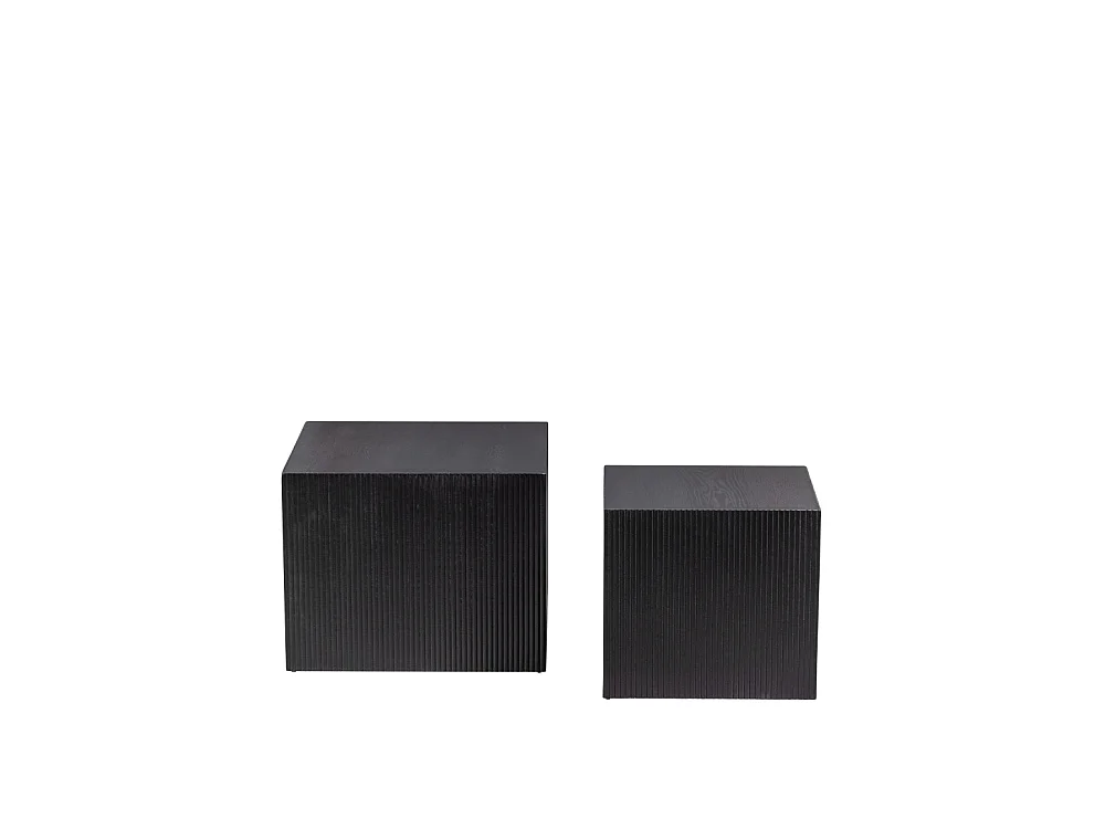 Sanne - 2 tables basses carrées en bois - Noir