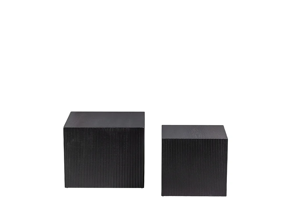 Sanne - 2 tables basses carrées en bois - Noir