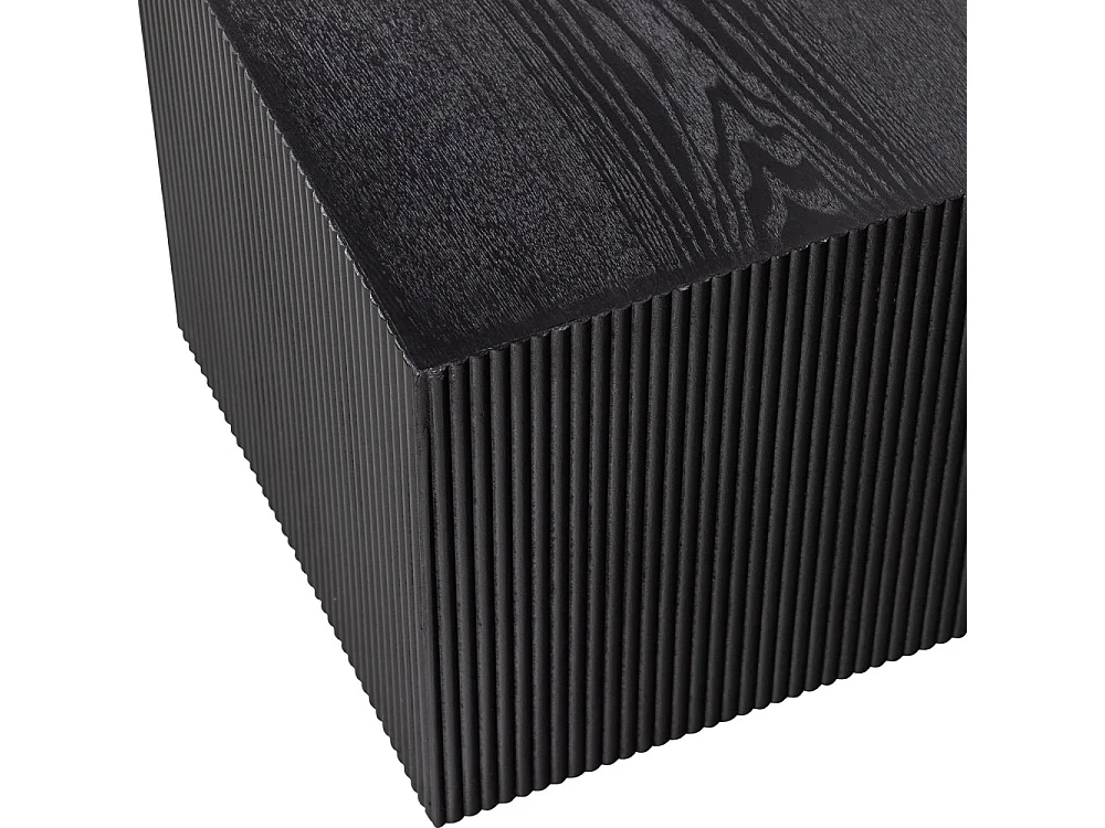 Sanne - 2 tables basses carrées en bois - Noir