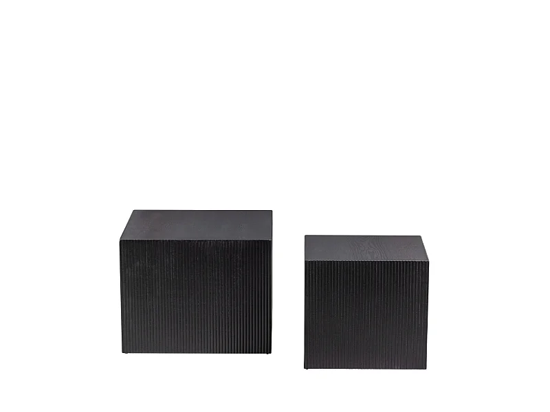 Sanne - 2 tables basses carrées en bois - Noir