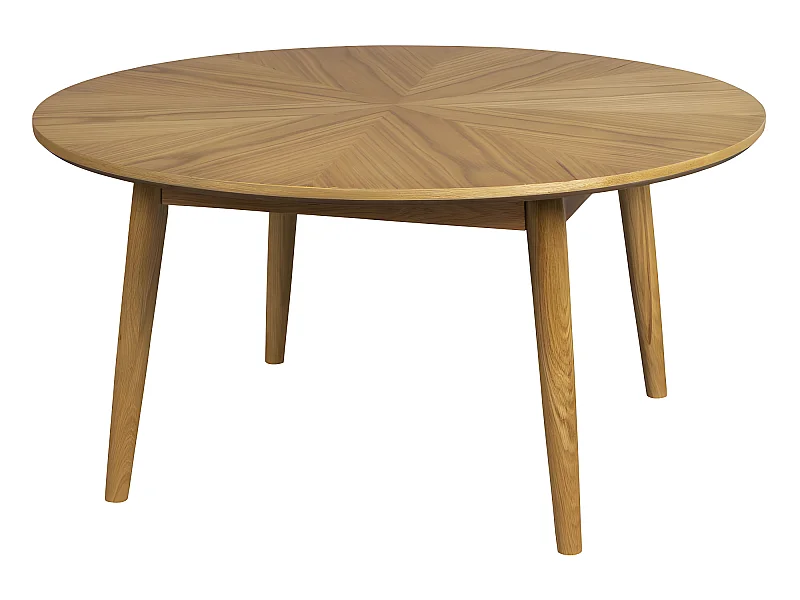 Fabio - Table basse d'appoint ronde en bois ø80cm - Bois clair