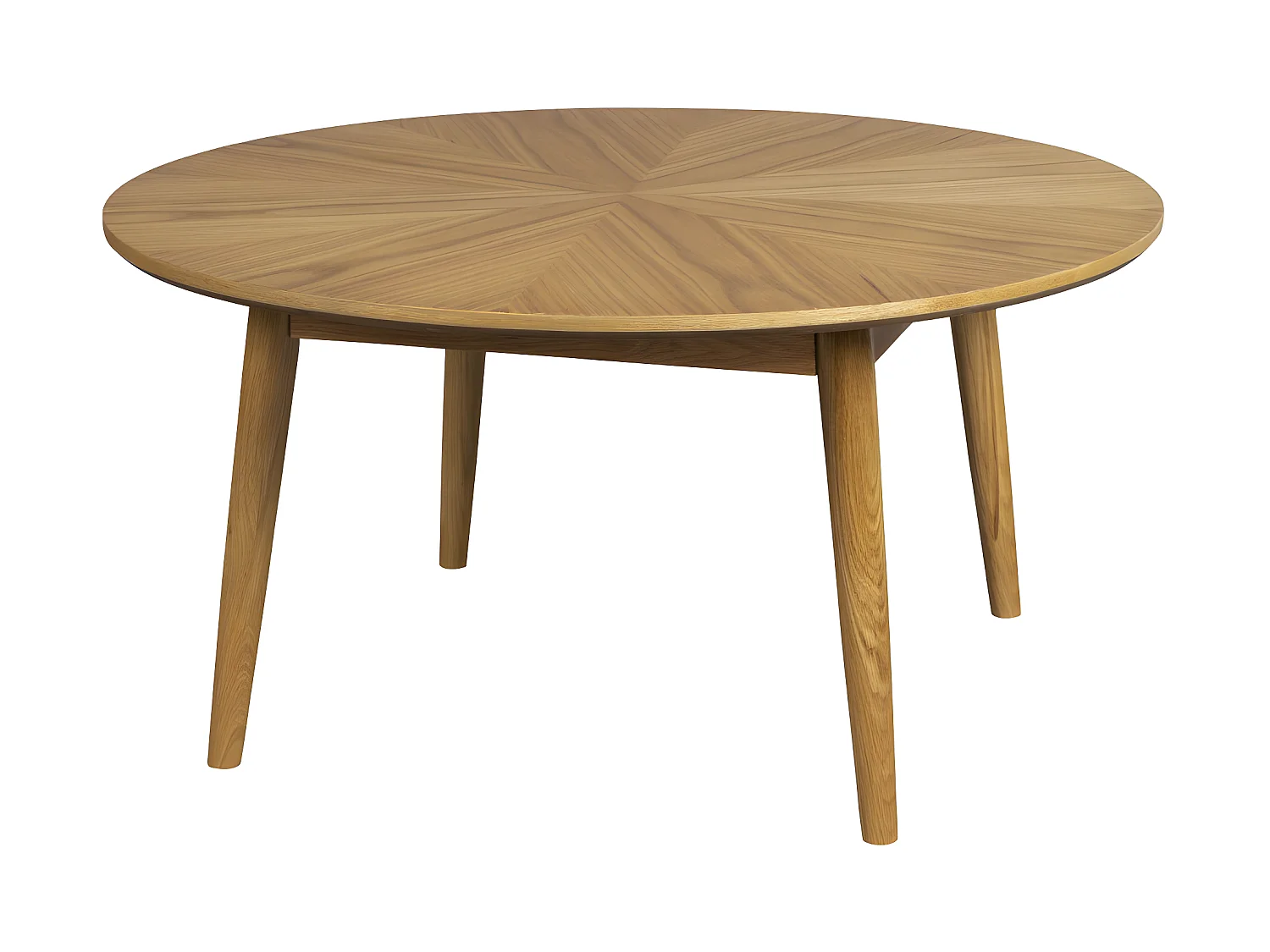 Fabio - Table basse d'appoint ronde en bois ø80cm - Bois clair