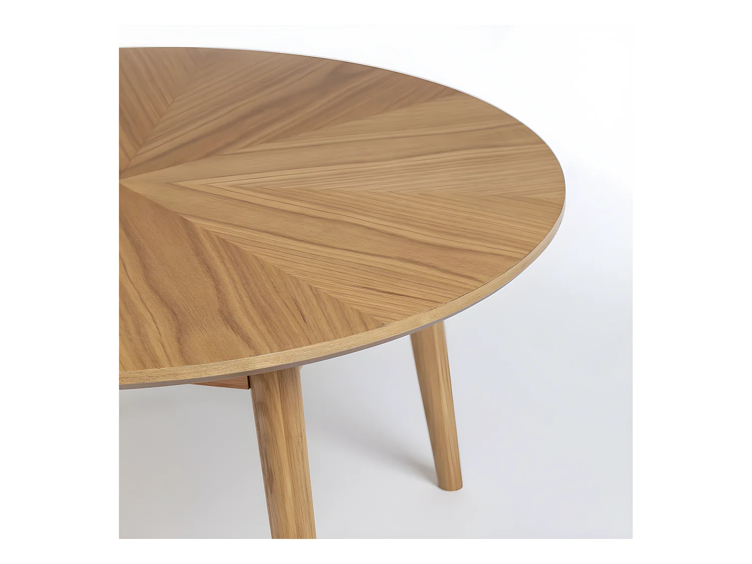 Fabio - Table basse d'appoint ronde en bois ø80cm - Bois clair