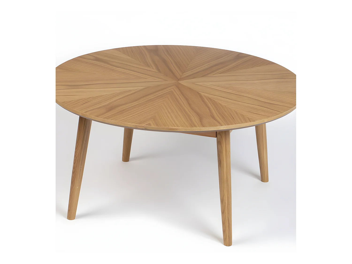 Fabio - Table basse d'appoint ronde en bois ø80cm - Bois clair