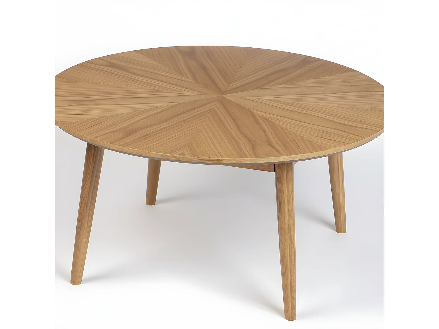 Fabio - Table basse d'appoint ronde en bois ø80cm - Bois clair