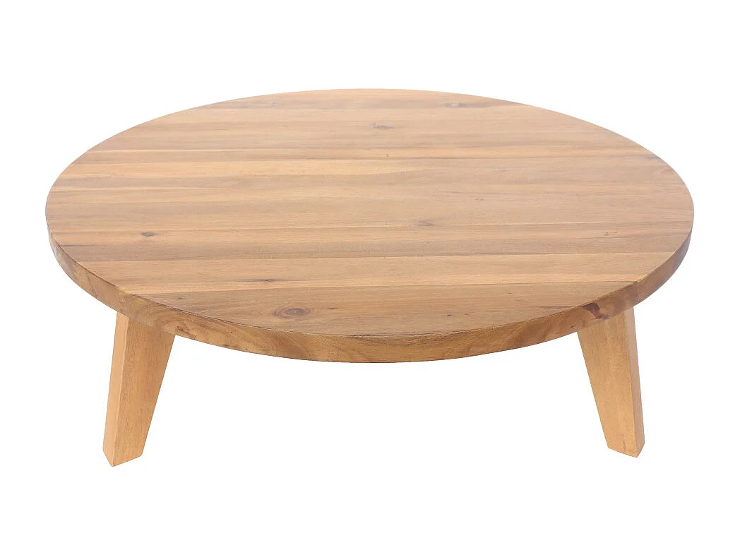 Léona - Table basse en bois d'acacia ø80cm - Bois clair