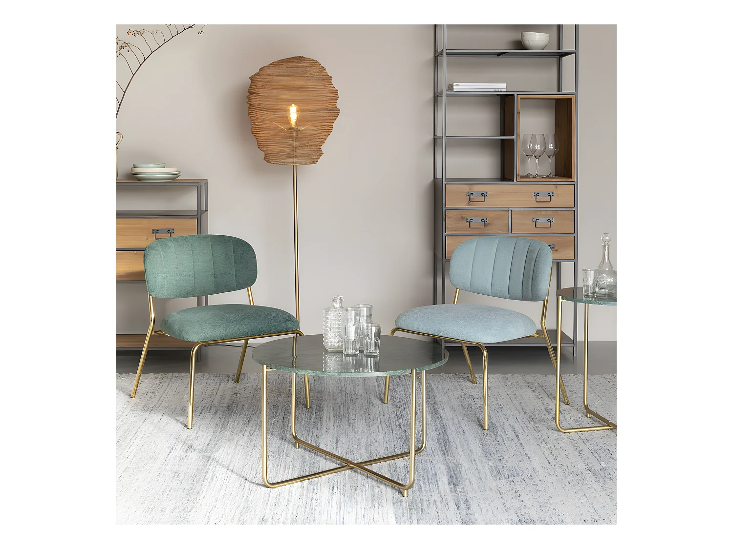 Timpa - Table basse en marbre ø70cm - Vert